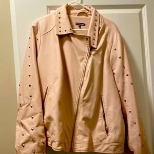 Pink Faux Leather Jacket